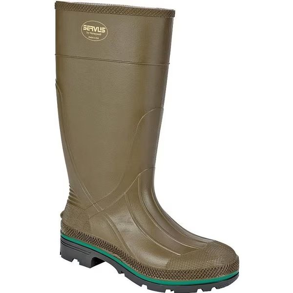 Northener Series NonInsulated Work Boots, 10, BrownGreenOlive, PVC Upper, Insulated No, Servus, Mfr#: 75120-10